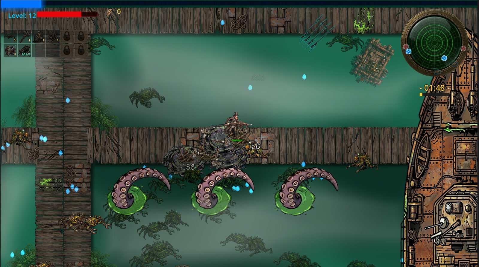 PB&J Extreme Environment — Leviathan Drydock 9, kraken tentacles rising from toxic waters